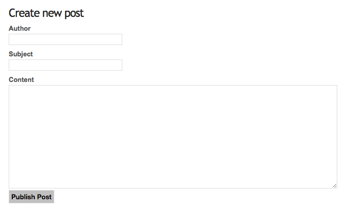 Form to create a new post