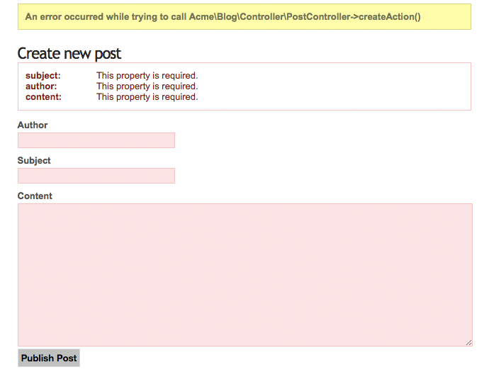 More verbose validation errors shown in form
